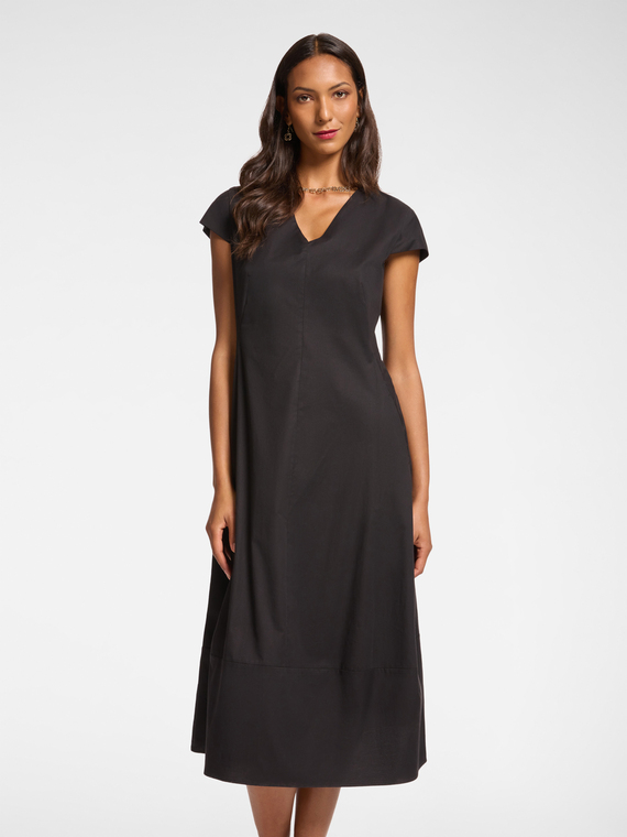 Abito midi con scollo a V