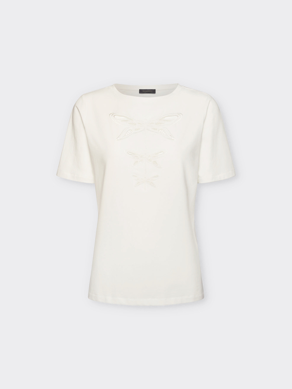 T-Shirt mit Libellen-Stickerei