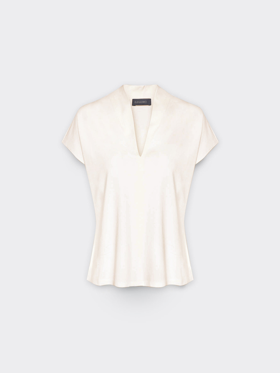 T-shirt with stand-up collar