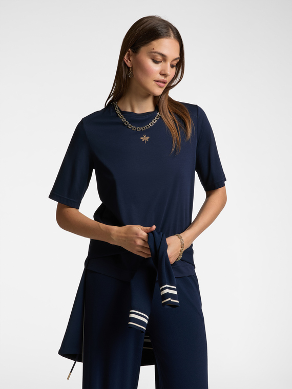 T-Shirt mit kleiner Strass-Libelle