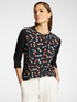 Dual-fabric T-shirt with print image number 0