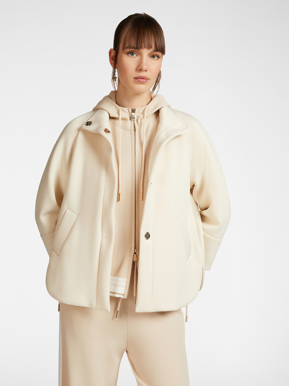 Scuba fabric pea coat