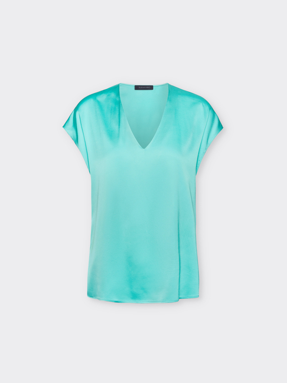 Satin V-neck blouse