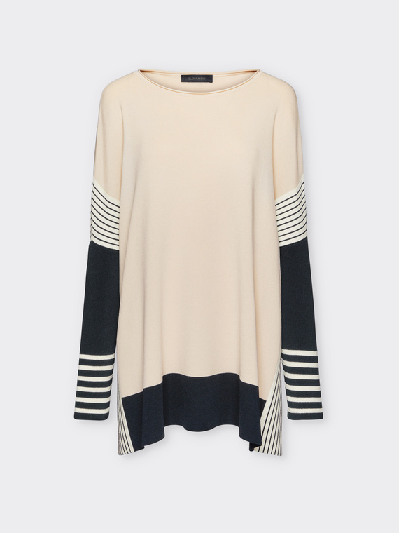 Oversize-Pullover mit Streifen