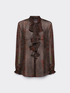 Printed blouse with ruffles and bow image number 4