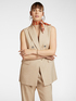 Linen blend sleeveless blazer image number 0