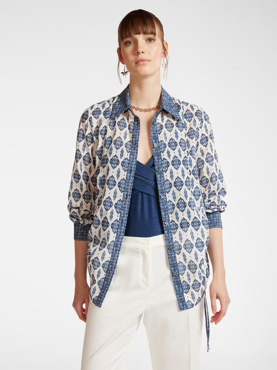 Shirt with ethnic print