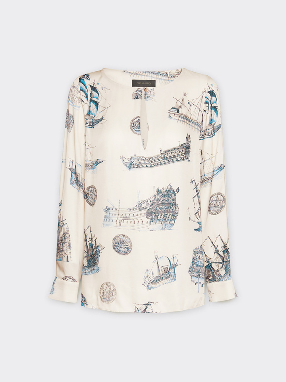 Naval print blouse