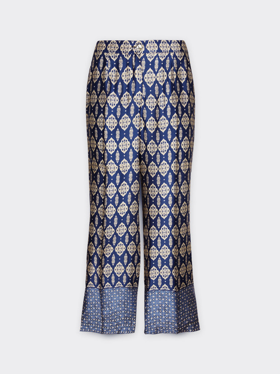 Ethnic print cropped trousers