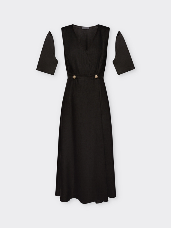 Wrap dress in lino
