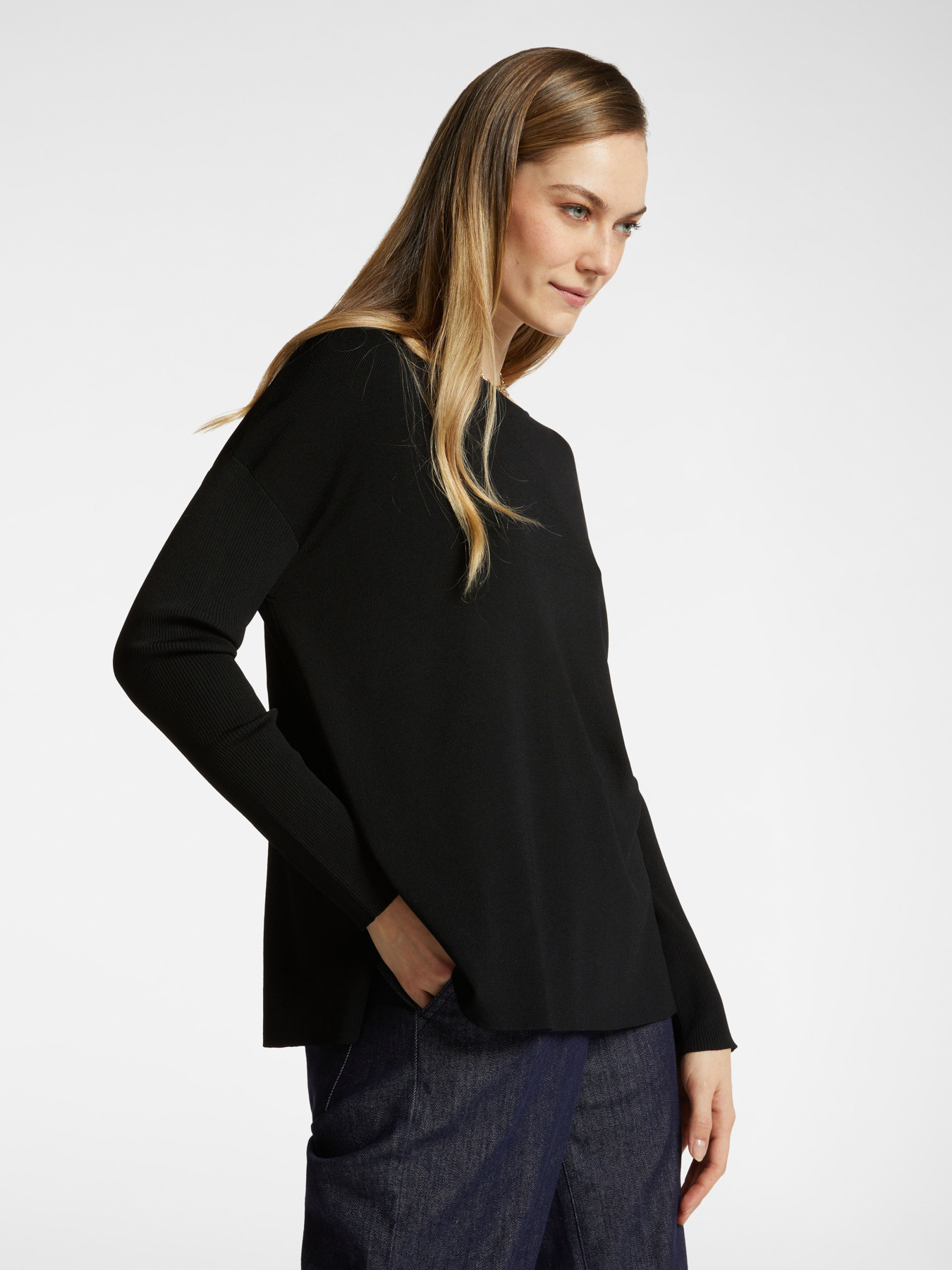 Sweater with boat neck image number 0