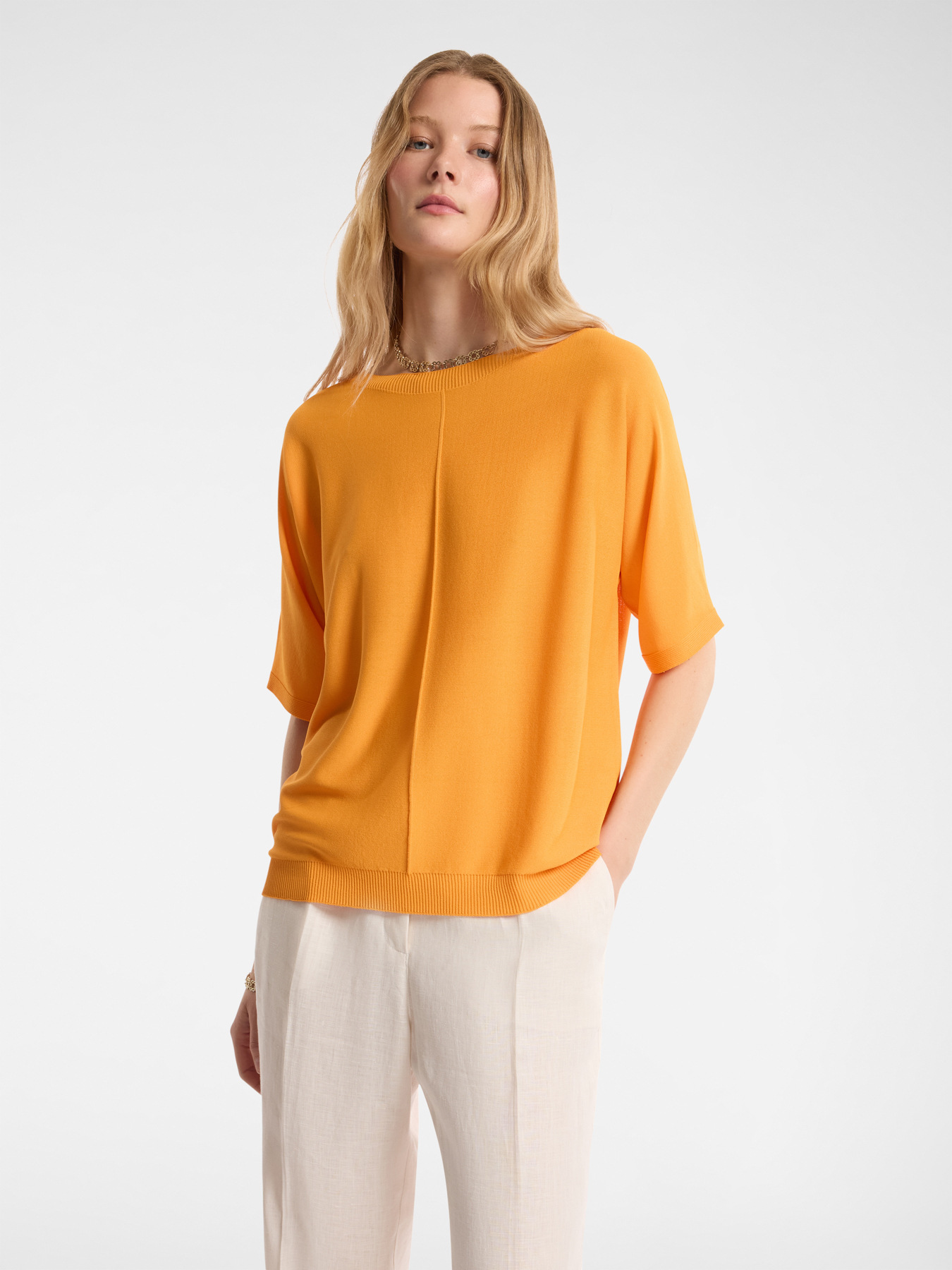 Camisola com mangas curtas de viscose image number 0