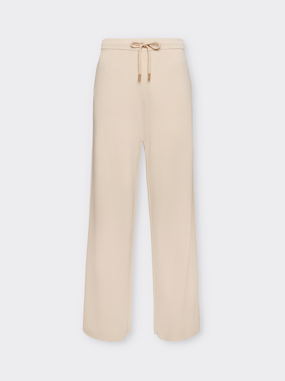 Knit trousers with striped trims