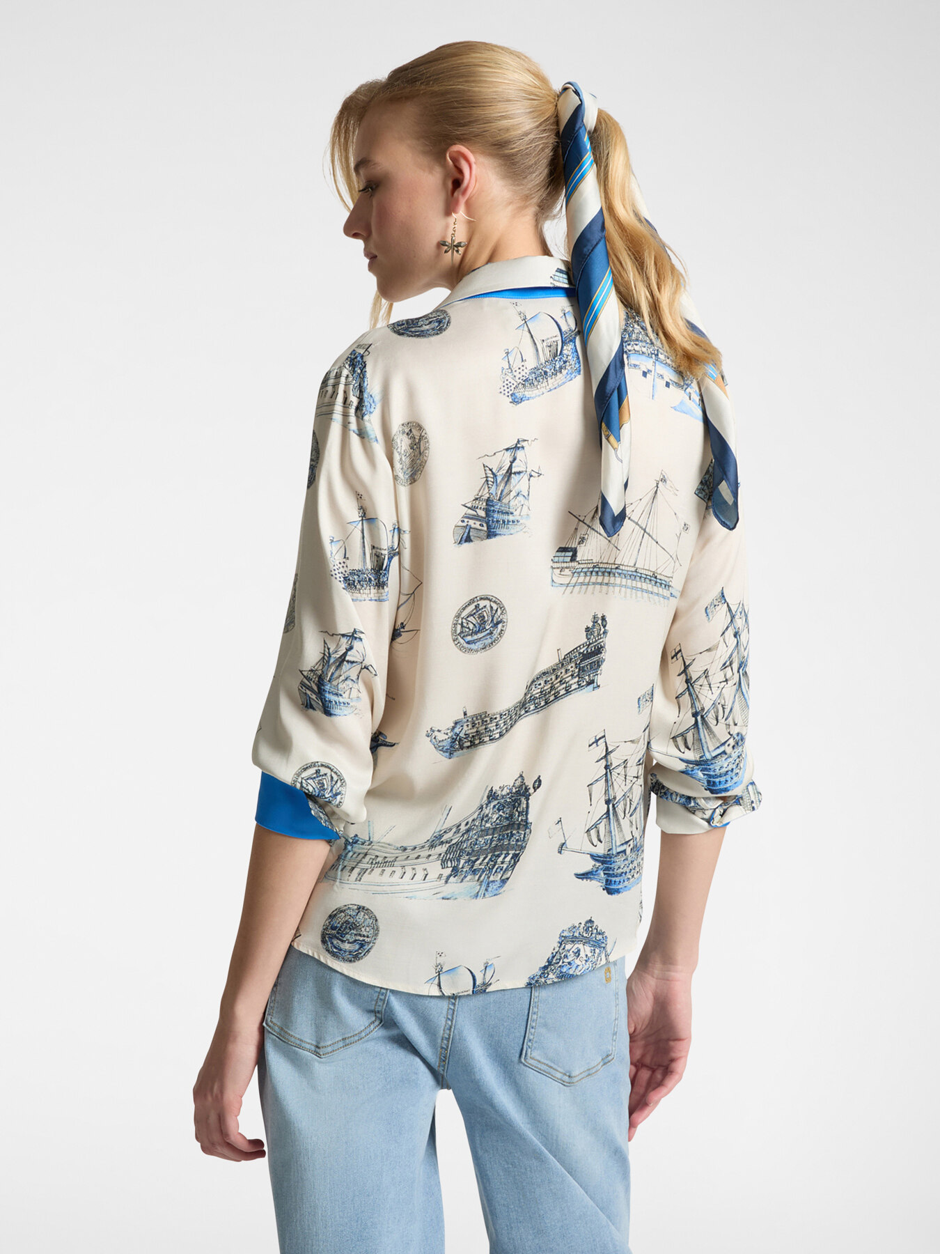 Naval print shirt image number 1