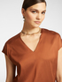 Satin V-neck blouse image number 3
