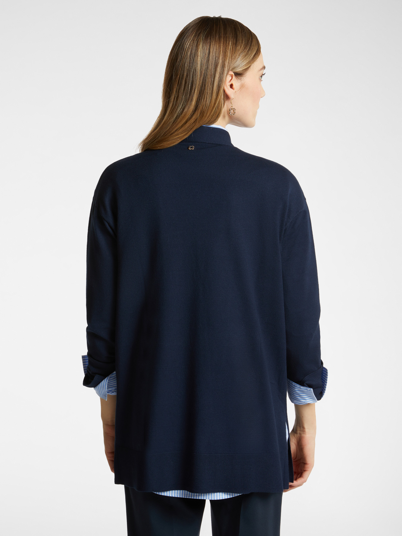 Lange, vorne offene Strickjacke image number 1