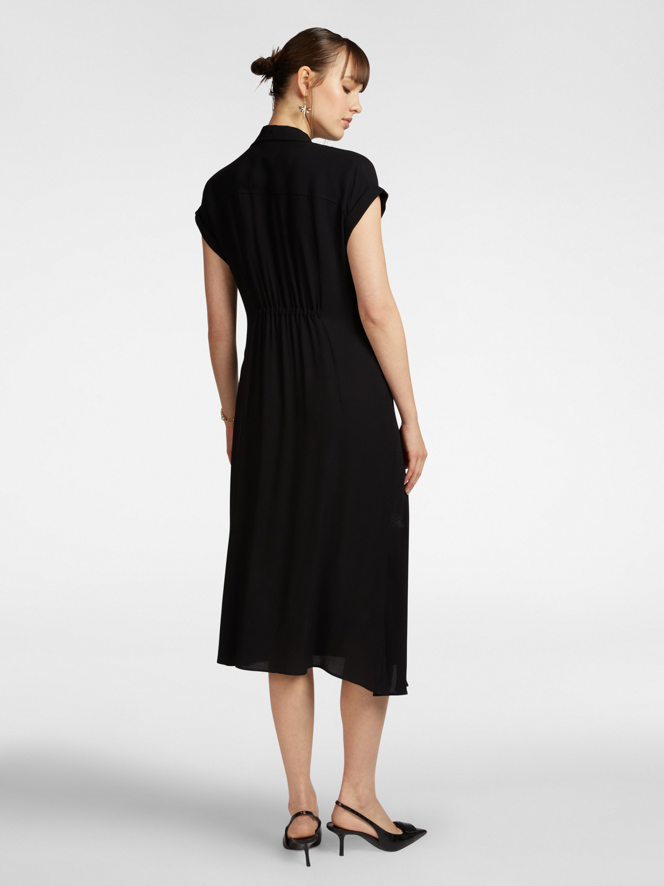 Hemdblusenkleid mit seitlichem Knoten image number 1